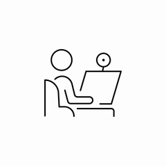 laptop camera icon sign vector