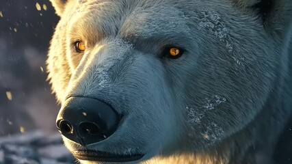 Majestic Polar Bear in Winter Wonderland - Powered by Adobe