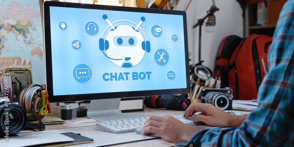 Poster chatbot software application for brisk online business that automatically reply to customer question