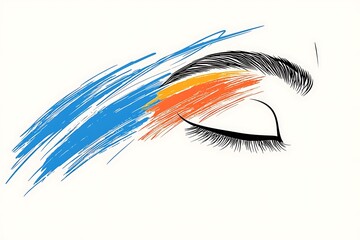 Colorful Eye Makeup Strokes for Abstract Design.