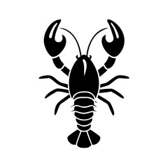 vector illustration of black lobster icon in white backgrourd