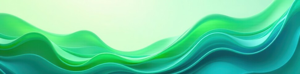 Obraz premium Fluid green and blue abstract forms intertwine Stylish backdrop , artwork, elegant, blend