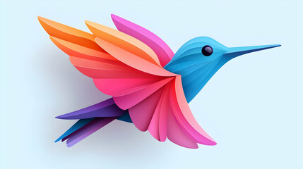 Obraz premium Colorful Abstract Hummingbird Illustration