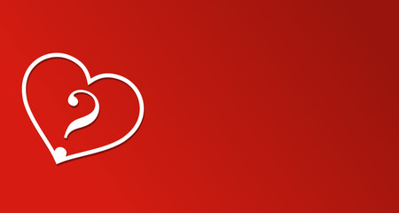 Heart and question mark icon background in attractive packaging