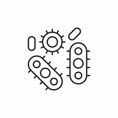 bacteria microorganisms icon sign vector