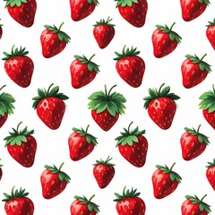 SEAMLESS STRAWBERRY PATTERN DESIGN CREATED WITH GENERATIVE AI