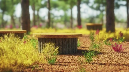 Create a peaceful outdoor classroom where students learn about sustainability surrounded by trees and natural light.