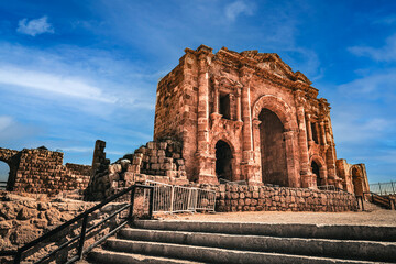 Fototapeta premium The entrance gate of Jerash old city Jordan 