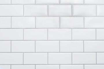 fake white subway tile wall