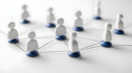 Network Of Connected Figures On White Background