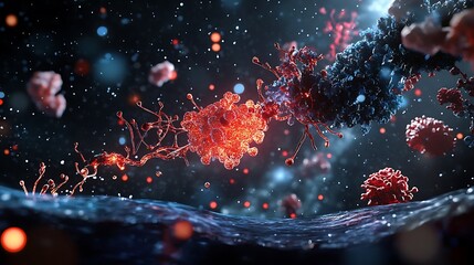 A digital biology model illustrating the processes of cellular aging and their impact on organism health