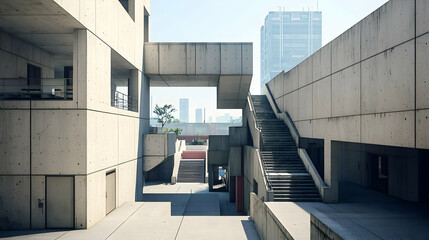 Concrete Architecture Building Complex Exterior Cityscape