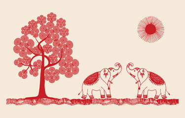 Warli Art Decor: Bring the Forest's Majesty Home. Elephant art Warli