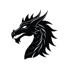 fire dragon head silhouette art