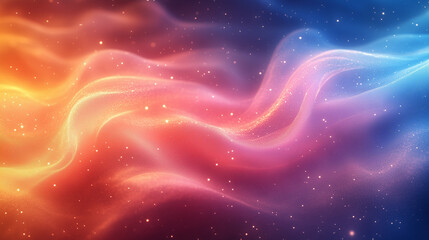Fototapeta premium Abstract colorful wave with a starry particle effect. Dynamic background for modern designs, presentations, and digital art.