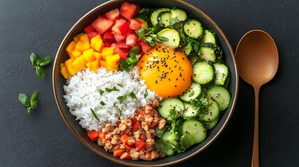Vibrant Egg Yolk Rice Bowl.