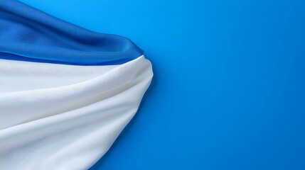 Folded Flag Fabric With White And Blue Pattern
