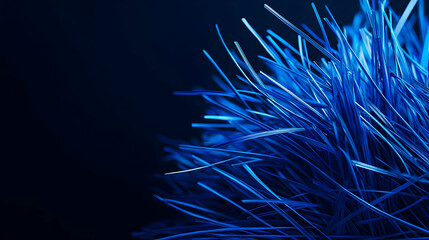 Obraz premium Abstract Blue Illuminated Structures Against Dark Backdrop Depicting Futuristic Design and Modern Technology