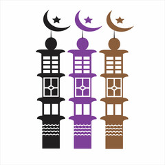 Modern Minaret Vector Design Islamic Mosque Icon