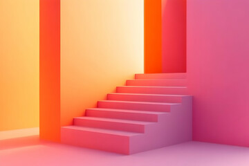 Obraz premium Gradient design blending soft pink to orange for a calming visual