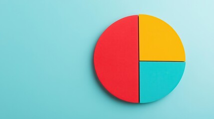 Fototapeta premium Pie chart representing longterm versus shortterm unemployment, symbolizing the duration of joblessness in the economy