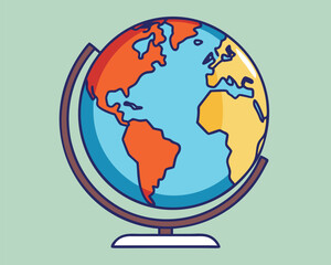 Colorful Globe Illustration. Exploring the World