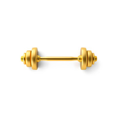 Barbell gold metal icon on white background. Generative AI