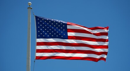 Fototapeta premium american flag waving in wind