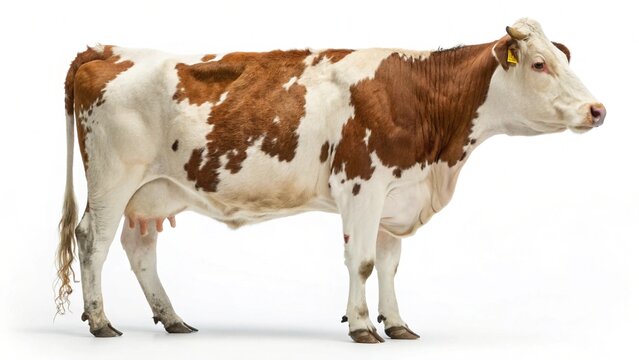 Fleckvieh Cattle in full view on studio background
