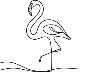 Flamingo Line Art black vector