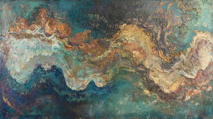 Vibrant swirls of color in a textured oil painting design