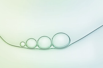 Macro close up of colorful soap bubbles look like scientific image of cell and cell membrane