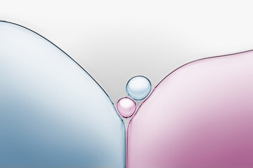 Macro close up of colorful soap bubbles look like scientific image of cell and cell membrane