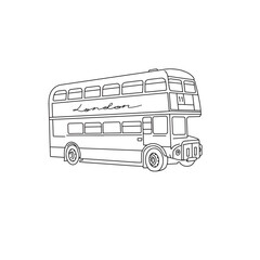 retro double-decker London bus. England urban public transport vector illustration isolated on white
