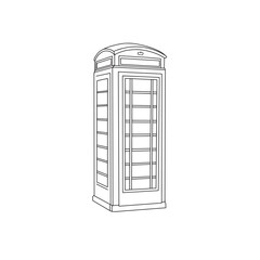 British London phone booth , old telephone box vector icon isolated