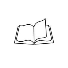Open book vector icon on a white background