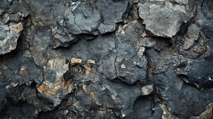 Dark gray rock face texture, close-up view. Possible use background, texture