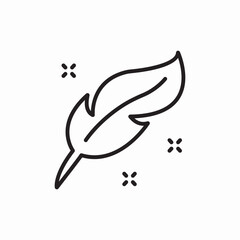 Obraz premium Feather pen writing icon vector sign