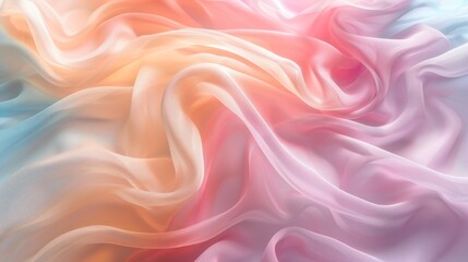 Fototapeta premium Soft waves of color blend seamlessly in a harmonious display of pastel shades under ambient lighting