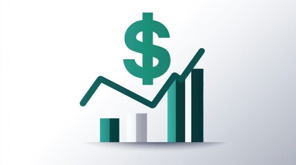 Obraz premium Financial Growth Chart with Dollar Symbol