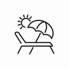 Beach umbrella vacation icon vector sign © agv