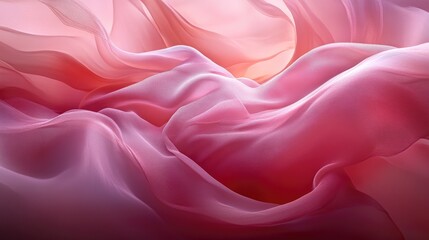 Obraz premium Lush pink liquid forming a perfect wave, silky texture and soft glowing highlights.