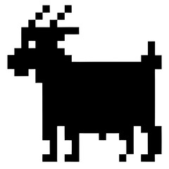 Obraz premium pixelated goat standing against a clean backdrop