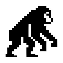 pixelated chimp art on the white background