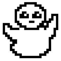 Obraz premium Cute pixel art ghost character design