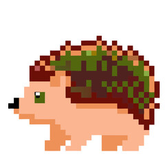 Fototapeta premium pixelated hedgehog side view