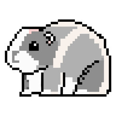 Obraz premium adorable pixelated hamster standing and facing toward