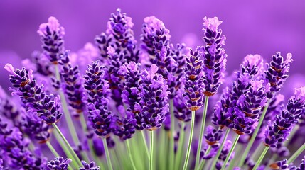 Obraz premium A close up view of vibrant blooming lavender flowers
