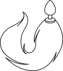 butt plug, fox fur tail, adult sex toy, accessories for sex games and bdsm, linear black and white icons, doodle and sketch style, hand drawing