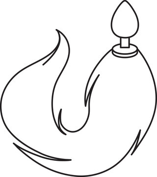 recommend clip art: butt plug, fox fur tail, adult sex toy, accessories for sex games and bdsm, linear black and white icons, doodle and sketch style, hand drawing